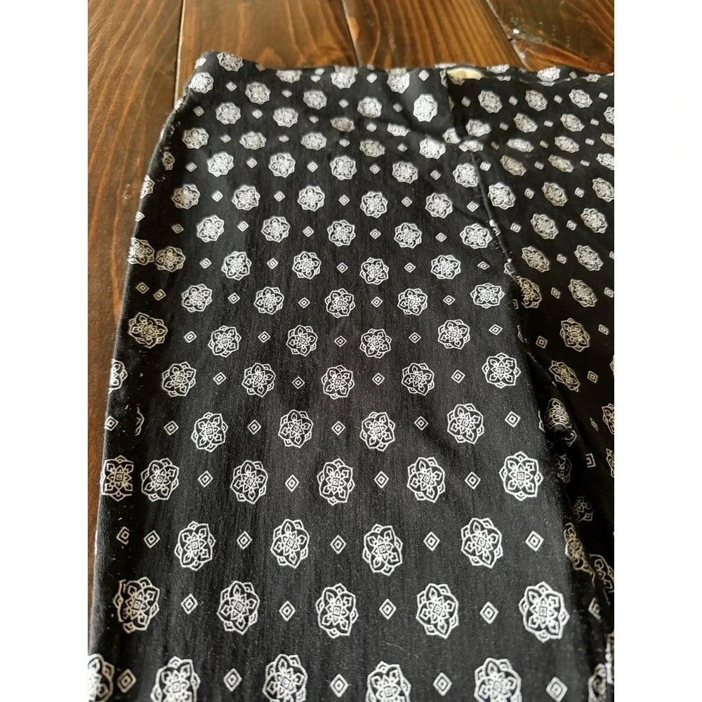 Michael Kors Mandala True Navy Harper Paisley Stretch Legging M preppy old money